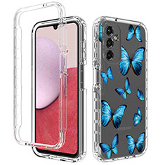 Funda Silicona Carcasa Ultrafina Transparente Goma Frontal y Trasera 360 Grados para Samsung Galaxy A14 4G Azul