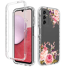 Funda Silicona Carcasa Ultrafina Transparente Goma Frontal y Trasera 360 Grados para Samsung Galaxy A14 4G Oro Rosa