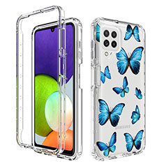 Funda Silicona Carcasa Ultrafina Transparente Goma Frontal y Trasera 360 Grados para Samsung Galaxy A22 4G Azul