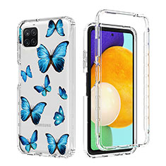 Funda Silicona Carcasa Ultrafina Transparente Goma Frontal y Trasera 360 Grados para Samsung Galaxy A22s 5G Azul