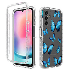 Funda Silicona Carcasa Ultrafina Transparente Goma Frontal y Trasera 360 Grados para Samsung Galaxy A25 5G Azul