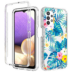 Funda Silicona Carcasa Ultrafina Transparente Goma Frontal y Trasera 360 Grados para Samsung Galaxy A32 4G Azul Cielo