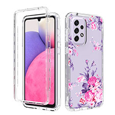 Funda Silicona Carcasa Ultrafina Transparente Goma Frontal y Trasera 360 Grados para Samsung Galaxy A33 5G Oro Rosa