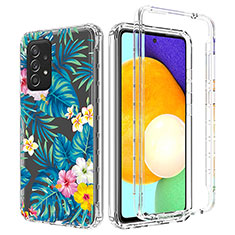 Funda Silicona Carcasa Ultrafina Transparente Goma Frontal y Trasera 360 Grados para Samsung Galaxy A52s 5G Azul Cielo