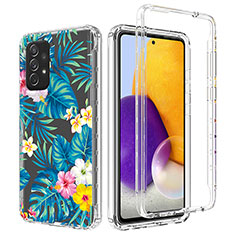 Funda Silicona Carcasa Ultrafina Transparente Goma Frontal y Trasera 360 Grados para Samsung Galaxy A72 4G Azul Cielo