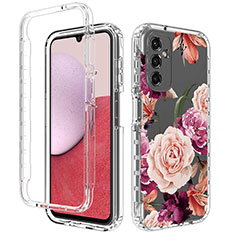 Funda Silicona Carcasa Ultrafina Transparente Goma Frontal y Trasera 360 Grados para Samsung Galaxy Jump3 5G Rosa Roja