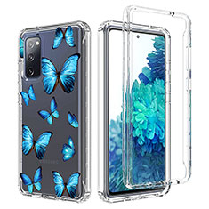 Funda Silicona Carcasa Ultrafina Transparente Goma Frontal y Trasera 360 Grados para Samsung Galaxy S20 FE (2022) 5G Azul