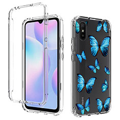 Funda Silicona Carcasa Ultrafina Transparente Goma Frontal y Trasera 360 Grados para Xiaomi Redmi 9A Azul