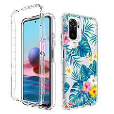 Funda Silicona Carcasa Ultrafina Transparente Goma Frontal y Trasera 360 Grados para Xiaomi Redmi Note 10 4G Azul Cielo