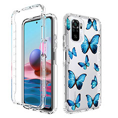 Funda Silicona Carcasa Ultrafina Transparente Goma Frontal y Trasera 360 Grados para Xiaomi Redmi Note 10S 4G Azul