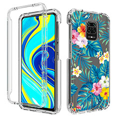 Funda Silicona Carcasa Ultrafina Transparente Goma Frontal y Trasera 360 Grados para Xiaomi Redmi Note 9 Pro Azul Cielo