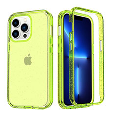 Funda Silicona Carcasa Ultrafina Transparente Goma Frontal y Trasera 360 Grados YJ1 para Apple iPhone 13 Pro Max Verde