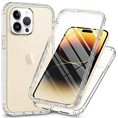 Funda Silicona Carcasa Ultrafina Transparente Goma Frontal y Trasera 360 Grados ZJ1 para Apple iPhone 14 Pro Claro