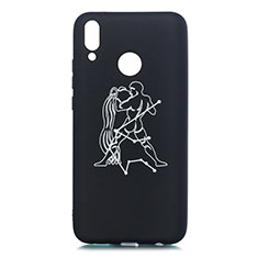 Funda Silicona Gel Goma Constelacion Carcasa S02 para Huawei Y9 (2019) Negro