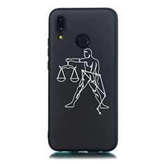 Funda Silicona Gel Goma Constelacion Carcasa S05 para Huawei Nova 3e Negro