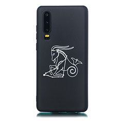 Funda Silicona Gel Goma Constelacion Carcasa S06 para Huawei P30 Negro