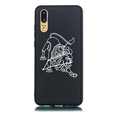 Funda Silicona Gel Goma Constelacion Carcasa S07 para Huawei P20 Negro