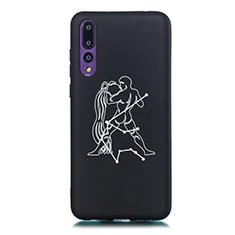 Funda Silicona Gel Goma Constelacion Carcasa S08 para Huawei P20 Pro Negro