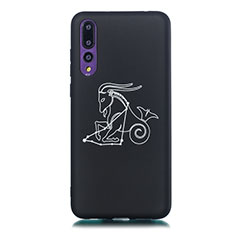 Funda Silicona Gel Goma Constelacion Carcasa S09 para Huawei P20 Pro Negro