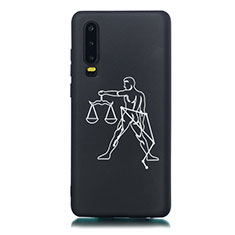 Funda Silicona Gel Goma Constelacion Carcasa S09 para Huawei P30 Negro