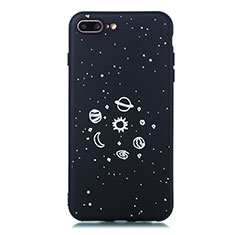 Funda Silicona Gel Goma Estrellado Carcasa para Apple iPhone 8 Plus Negro