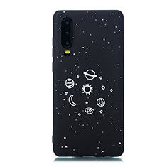 Funda Silicona Gel Goma Estrellado Carcasa para Huawei P30 Negro