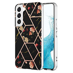 Funda Silicona Gel Goma Flores Carcasa A01 para Samsung Galaxy S21 Plus 5G Negro