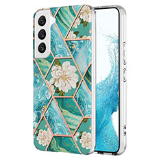 Funda Silicona Gel Goma Flores Carcasa A01 para Samsung Galaxy S21 Plus 5G Verde