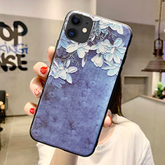 Funda Silicona Gel Goma Flores Carcasa H07 para Apple iPhone 11 Azul