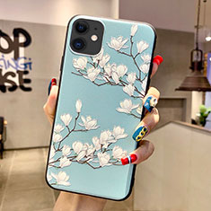 Funda Silicona Gel Goma Flores Carcasa H07 para Apple iPhone 11 Cian