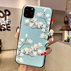 Funda Silicona Gel Goma Flores Carcasa H07 para Apple iPhone 11 Pro Cian