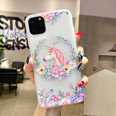 Funda Silicona Gel Goma Flores Carcasa H10 para Apple iPhone 11 Rosa