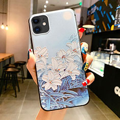 Funda Silicona Gel Goma Flores Carcasa H16 para Apple iPhone 11 Azul Cielo