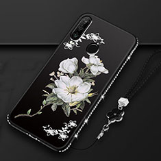 Funda Silicona Gel Goma Flores Carcasa K01 para Huawei P30 Lite XL Negro