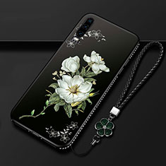 Funda Silicona Gel Goma Flores Carcasa K01 para Huawei P30 Negro