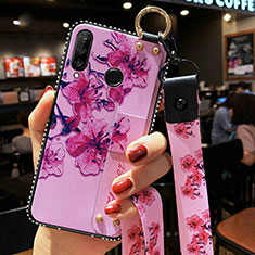 Funda Silicona Gel Goma Flores Carcasa K02 para Huawei Honor 20E Morado