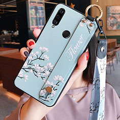 Funda Silicona Gel Goma Flores Carcasa K02 para Huawei Nova 4e Cian