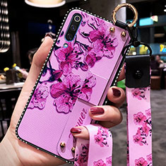 Funda Silicona Gel Goma Flores Carcasa K05 para Xiaomi Mi A3 Morado