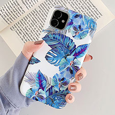 Funda Silicona Gel Goma Flores Carcasa para Apple iPhone 11 Pro Azul