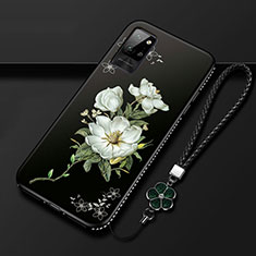 Funda Silicona Gel Goma Flores Carcasa para Huawei Honor Play4 Pro 5G Blanco