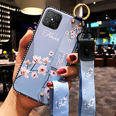 Funda Silicona Gel Goma Flores Carcasa para Huawei Nova 8 SE 5G Azul Claro