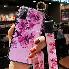 Funda Silicona Gel Goma Flores Carcasa para Oppo A72 Cian