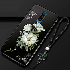 Funda Silicona Gel Goma Flores Carcasa para Oppo R17 Pro Blanco