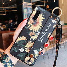 Funda Silicona Gel Goma Flores Carcasa para Samsung Galaxy Note 10 Negro