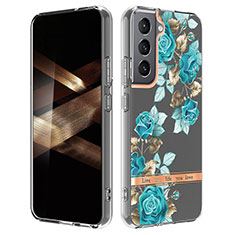 Funda Silicona Gel Goma Flores Carcasa para Samsung Galaxy S25 5G Cian