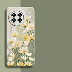 Funda Silicona Gel Goma Flores Carcasa para Vivo X90 Pro+ Plus 5G Verde