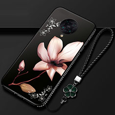 Funda Silicona Gel Goma Flores Carcasa para Xiaomi Poco F2 Pro Negro