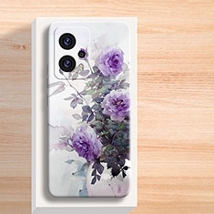 Funda Silicona Gel Goma Flores Carcasa para Xiaomi Poco X4 GT 5G Morado