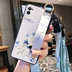 Funda Silicona Gel Goma Flores Carcasa S01 para Huawei Honor Play4 Pro 5G Blanco