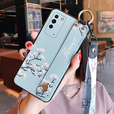 Funda Silicona Gel Goma Flores Carcasa S01 para Huawei Honor X10 5G Cian